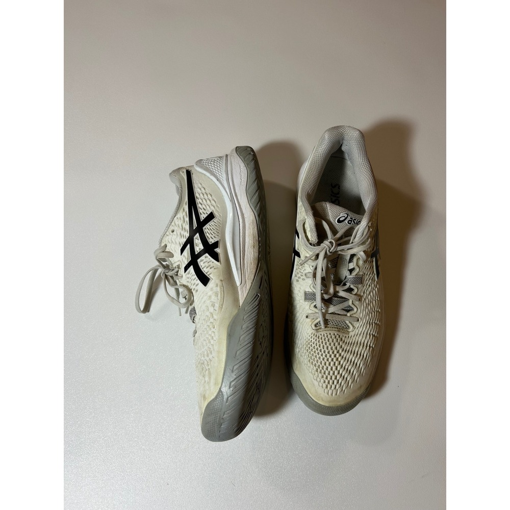 Asics Gel-Resolution 9 Men's Size 9.5 White Black Tennis Shoes 1041A330